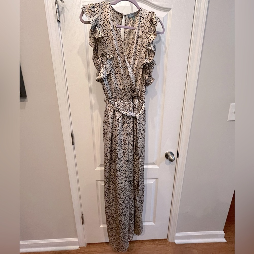 Large. Animal print jumpsuit.
